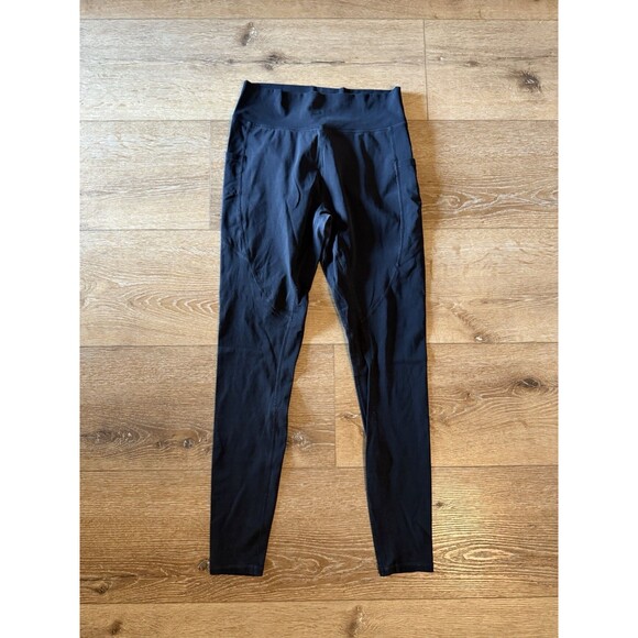 Alphalete Womens Black Cropped Athletic Leggings Pullon Size Large - Picture 1 of 3